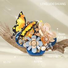 Creative Flower Bouquet Building Blocks, Adult DIY Assembly Block Set, Home And Office Desk Decor Display Model, Handmade Style Decoration, Leisure Hobby Gift, High Density Blocks, Holiday Gift, Father's Day Gift, Mother's Day Gift, Wedding Gift, Wedding Decor, Graduation Gift