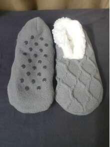 Damen Dicke Fleece-gefütterte Bodensocken, warm & rutschfest für Zuhause ohne Schuhe, Winter