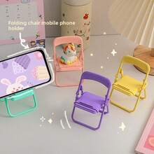 Giá đỡ điện thoại di động để bàn nhỏ gọn sáng tạo 1 chiếc, ghế Macaron mới, giá đỡ điện thoại di động có thể gập lại tương thích với iPhone, điện thoại Android, quà tặng sinh nhật, gia đình, bạn bè, giá đỡ điện thoại, phụ kiện điện thoại - Nhiều màu - Xem 1