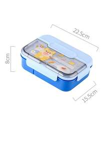可定制文字Logo可爱卡通儿童便当盒套装，含勺子和叉子，学生便携式密封隔层塑料午餐盒，带餐具，防漏，易清洁，可微波炉加热，保温，儿童，晚宴，现代，多彩，可爱