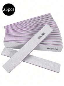 5/15pcs Professional Nail File, 180/100 Grit Natural Emery Board, Double-Sided Washable Fine Textured Nail File, Suitable For Home And Salon Use