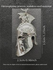 AD 1pc Light Gray Motorcycle Bicycle Bell Accessory, Safety Riding Protection, Motorcycle Angel Bell, Exorcism Bell, Retro Punk Motorcycle Electroplated Stainless Steel Lucky Riding Bell, Warrior Helmet