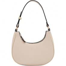 FashionPuzzle Small Crescent Shoulder Bag Underarm Purse - Nude/Nude - View 1