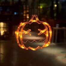 Luces LED de ventana de diseño múltiple para Halloween - Juego de decoración con ventosas y batería, con calabazas naranjas, arañas, ojos de fantasma y sombreros de bruja para crear una atmósfera espeluznante en interiores/exteriores. Decoración para Halloween, Navidad, Acción de Gracias, bodas, hogar, otoño, cumpleaños, fiestas, jardín, festivales y adornos de Halloween.