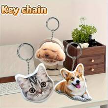 Customized Photo Keychain, Personalized Keychain, Customized With Pictures, Cute, Suitable For Father's Day, Mother's Day, Halloween, Christmas, Christmas Eve, Valentine's Day, Birthdays, Personalized Anniversaries - Dogs,Mini Stuff - Multicolor - View 5