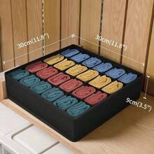 1 Set 24 Grid Foldable Drawer Organizer Box, Sock, Underwear, Clothing Storage Box, Space Saving Wardrobe, Bedroom Accessories Organizer