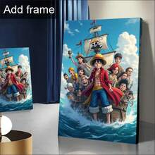 1pc One Piece Anime Canvas Painting, Canvas Art Print - Suitable For Home Wall Decoration In Living Room, Bedroom, Game Room, Etc. - Perfect Gift For One Piece Fans, Bedroom Wall Art, Dynamic Character Pattern, 2D Graphic Design, No Frame.