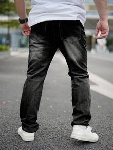 Quần jeans nam dáng suông màu xanh bạc hà, thích hợp mặc ngoài trời, mùa Thu/Đông. - Nhiều màu - Xem 5