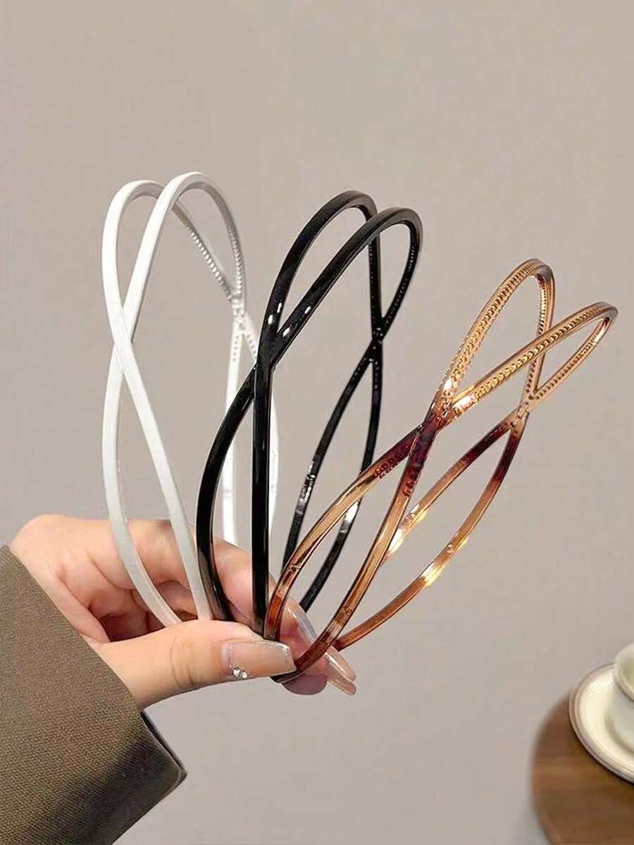Bộ 3/1 chiếc Băng đô nhựa nhẹ, chống trượt, có răng cưa, màu đen, trắng, vân đồi mồi dành cho nữ, thời trang, đa năng, cao cấp, thanh lịch, đơn giản, tối giản, phù hợp cho sinh hoạt hàng ngày, ngoài trời, bãi biển, tiệc tùng, đi làm, kỳ nghỉ, tạo kiểu tóc, rửa mặt, trang điểm, phụ kiện trang phục, băng đô cho nữ, quà tặng phụ kiện làm đẹp tại nhà, phụ kiện tóc. - Nhiều màu - Xem 1