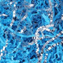 LDKGHE 4 Oz Crinkle Cut Paper Shred Filler Wrapping Baskets Filling Box Birthdays Thanksgiving Easter Weddings Valentines Mother's Day Anniversaries (White And Gold) - Hồ xanh và bạc - Xem 13