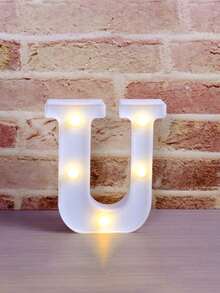 4个/1个 - 16厘米霓虹LED字母灯，电池供电，字母A-Z，适用于派对餐桌中心装饰、性别揭晓派对、生日派对和婴儿房装饰 - 白色-約16cm - 查看 37