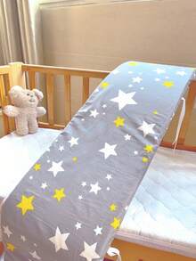 1pc Baby & Kids Bed Rail Guard, Removable & Washable Anti-Fall Anti-Collision Bed Bumper, Soft Bed Safety Guard For Girls & Boys, Ideal Gift - Yellow and White Stars - View 9