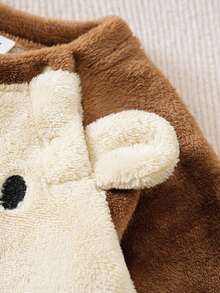 Yierying 男婴可爱熊耳角设计保暖内衬长袖连体衣，秋冬