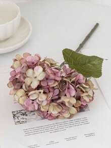 1/3/6/80支装仿真绣球花束，假花植物，房间装饰，秋季装饰，花园秋季装饰，餐桌摆件，生日派对装饰，婚礼花篮，新娘捧花，家居装饰，餐厅，卧室，窗台装饰，花瓶装饰，情人节礼物，新年装饰，户外花园，返校季 - 中紫紅色 - 查看 3