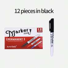 Schwarzer ölbasierter Permanentmarker, wasserfest, ölbeständig, schnelltrocknend, nicht verblassend, für Baustellen, roter Markierstift, Handschrift, blauer Stift, nicht verblassend, harte Spitze, verschmutzt Kleidung nicht, Farbstoffmarker - Marker - Übersicht 12