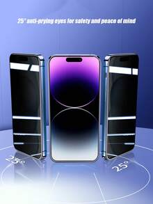 1 Stück kompatibel mit Apple Modellen Auto-Ausrichtung Bildschirmschutzfolie aus gehärtetem Glas, Blickschutz, Staubschutz, blasenfrei, einfach anzubringen, kratzfest, fingerabdruckfest, stoßfest, kompatibel mit Apple X/XR/11/12/13/14/15/16/16 Plus/16 Pro/16 Pro Max/16e/17/17 Air/17 Pro/17 Pro Max gesamte Serie - Schwarz - Übersicht 5