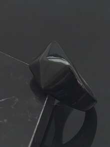 1pc Men's Fashion Accessory Stainless Steel 316L Rhombus Geometric Electroplated Ring, Luxury Jewelry - Black - View 1