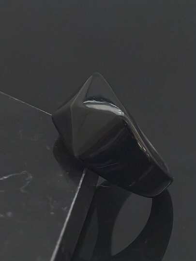 1pc Men's Fashion Accessory Stainless Steel 316L Rhombus Geometric Electroplated Ring, Luxury Jewelry