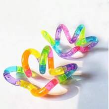 新品：彩虹扭绳玩具、多功能减压工具、TANG 压力释放、手指灵活性训练器、鲜艳的彩色玩具、彩虹拉伸/缠绕/连接创意形状、办公室减压玩具、缓解焦虑玩具 - 惊喜礼物 - 生日礼物 - 圣诞礼物 - 万圣节礼物 - 完美礼物 - 礼物 - 玩具 - 彩色 - 查看 10