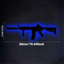 1个亚克力霓虹枪剪影壁灯，游戏室装饰，家居装饰标牌，生日礼物，墙面艺术，壁灯，漫画夜灯，墙面装饰，男友生日礼物，圣诞礼物 - 彩色 - 查看 7