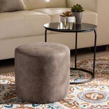 Baxton Studio Kira Modern And Contemporary Black With And Brown 2 - Piece Nesting Table And Ottoman Set