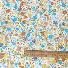 0.5m/1m/2m/3m*145cm Bohemian Colorful Lawn Flower Garden Printed Fabric, High Quality Soft & Skin-Friendly, Suitable For Seasonal Clothing Design, Dresses, Bags, Dolls, Tablecloths, Handicraft Decorations, DIY Sewing Patchwork, Multiple Sizes Available