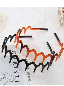 2条简约基础款大波浪发箍，女士化妆发箍，塑料发箍，优雅风格，万圣节发饰，发带，头箍，发饰