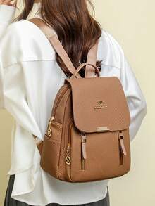 Women's Soft Leather Backpack, Large Capacity Ladies Backpack, Casual Travel Backpack For Women, Girl Backpack ,University Bag - Brown - View 7