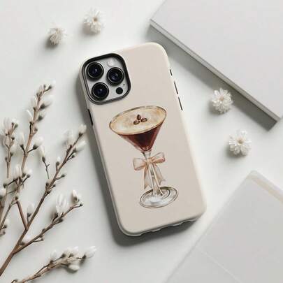 Espresso Martini Phone Case Cocktail Phone Cover Phone Cases Phone Cover Hard Case Tough 2Piece Phone Case