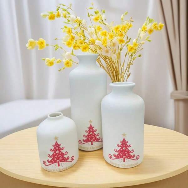 Vaso decorativo de Halloween e Natal, vaso de cerâmica simples para flores, decoração para festas de fim de ano