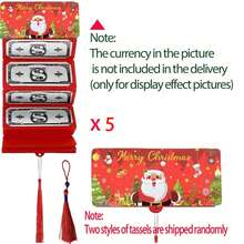 10/5/1pc Christmas Money Bags & Gift Card Holders - 10-Slot/Pack Santa Claus Holiday Design With Snowflakes, Trees & "Merry Christmas" Text - Red, Green, Blue Paper Gift Supplies For Cash, Cards - Perfect For Christmas, Birthdays, Thanksgiving, Christmas Gift Bags, Festive Design, Decorative Illustrations, Party Favors, Snowflake Pattern, Durable Material, Event Organizers - Multicolor - View 11