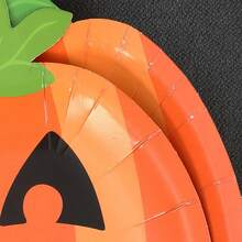 10/30 Stücke Halloween Kürbis Pappteller, süßes Grimassen-Gesicht, schwarze und orange Kürbisform, Einweg-Teller 7 Zoll 9 Zoll, Halloween Geschirr für Geburtstag, Feiertage, Party Dekoration und Zubehör