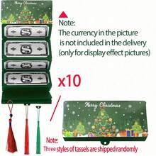 10/5/1pc Christmas Money Bags & Gift Card Holders - 10-Slot/Pack Santa Claus Holiday Design With Snowflakes, Trees & "Merry Christmas" Text - Red, Green, Blue Paper Gift Supplies For Cash, Cards - Perfect For Christmas, Birthdays, Thanksgiving, Christmas Gift Bags, Festive Design, Decorative Illustrations, Party Favors, Snowflake Pattern, Durable Material, Event Organizers - Multicolor - View 10