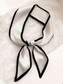 2 件女士复古法式纯色黑白头饰，优雅高端百搭时尚头饰，简约风格适合日常外出、发型设计、休闲、工作、派对、化妆搭配女士围巾秋季发带蝴蝶结发饰女士头巾豹纹吸汗带秋季发带冬季度假装女士 - 黑與白 - 查看 6