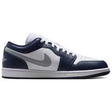 Air Jordan 1 Low 'Midnight Navy' Blue White Wolf-Grey Sneakers Men 553558-141 - 彩色 - 查看 2