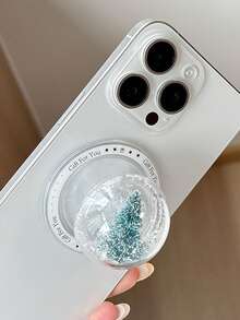 1 Sequined Glitter Christmas Tree Magnetic Suction/Adhesive Telescopic Sliding Phone Stand, Christmas Phone Stand, A Great Choice For Gifting Compatible With IPhone, Android Phone, Gift For Birthday, Family, Friends Push-Pull Phone Grip Phone Holder Phone Accessories