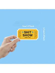 Nhãn dán vé Show Admit One - Hình dán mới lạ hài hước cho chai nước, máy tính xách tay, bàn làm việc, nhựa vinyl bền, tùy chọn nam châm dẻo, quà tặng vui nhộn theo chủ đề đại dịch - Nhiều màu - Xem 8