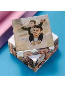 1 إطار صور مكعب شخصي، يمكن تخصيص 6 صور، مناسب لعودة إلى المدرسة، حفلة عيد الميلاد، ديكور الزفاف، هدية عيد الأب لتخصيص صور العائلة والأصدقاء والزفاف والحيوانات الأليفة