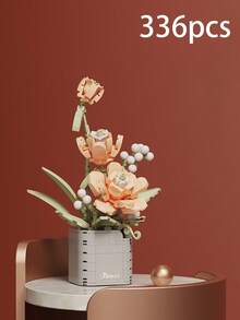 Creative Flower Bouquet Building Blocks, Adult DIY Assembly Block Set, Home And Office Desk Decor Display Model, Handmade Style Decoration, Leisure Hobby Gift, High Density Blocks, Holiday Gift, Father's Day Gift, Mother's Day Gift, Wedding Gift, Wedding Decor, Graduation Gift