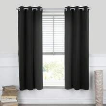 ESQUIMAL Cortina Blackout Juego de 2 Cortinas con Ojales - Blackout Curtains 2 Panels (Azul Marino, 0.94 x 1.60 m) - Negro - Ver 8