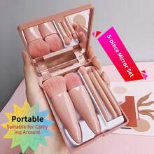 全新五件套彩色化妆刷套装，包含眼影刷、散粉刷和轮廓刷，马卡龙色系，轻巧便携，适合旅行和开学季使用。旅行必备，情人节礼物，价格实惠，旅行化妆刷套装，送给女性的礼物，化妆师的理想之选，专业全套化妆工具。 - 咖啡色 - 查看 1