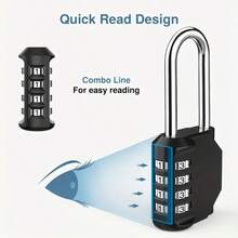 Resettable 4-Digit Long Beam Password Lock | A Keyless Convenience Outdoor Waterproof Padlock For All-Weather Use | Suitable For Various Storage Cabinets, Sports Lockers, Doors, Fences, Gates, And Toolboxes | A Versatile Security Tool For Home Storage, School, Gym, Travel, And Job Sites. Great Gifts For Homeowners.