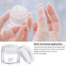 40 Pieces Round Pot Jars Plastic Cosmetic Containers Set With Lid For Liquid Creams Sample,Gemstone Diamond Jewelry Storage, 5-20g, 10/40pcs - màu đen - Xem 6