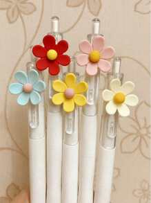 1 Stück koreanischer Stil süßer und modischer transparenter Blumen Muster Gelschreiber, Unterschriftsschreiber, schnell trocknend und glatt schwarz, 0,5 mm Stiftmine, geeignet für Studenten, Büros, Bürobedarf, Prüfungen, Bibliotheken, Krankenhäuser, Ärzte, Krankenschwestern, Familien, Prüfungen, Schulen, Lehrer, geeignet als Geschenk für Freunde, Mitschüler, Familienmitglieder, Kinder, Geschwister und zur Vorbereitung von Büromaterial, Rückkehr zur Schule