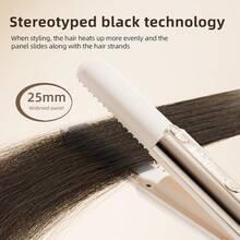 二合一无线迷你直发器/卷发器，7档温度设置，液晶数字显示屏（摄氏度/华氏度），双开关设计带安全锁，防尘盖，5000mAh可充电电池，便携式 - 彩色 - 查看 9