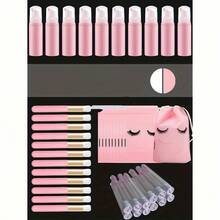 20Pcs Lash Shampoo Bottle Brushes Set, 5pcs Foam Pump Dispenser, 5pcs Nose Pore Deep Cleaning Brush, 5pcs Eyelash Extension Tube Brush, 5Pcs Lash Aftercare Bag For Women, Girls - Multicolor - View 10