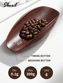 shoxil 1pc Rechargeable Mini Coffee Scale, Tea Scale, Jewelry Scale, 200g/0.1g High Precision Pour Over Coffee Scale With Timer And Tare Function, Portable Digital Kitchen Scale - Coffee Scale (Plus) - View 6
