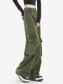 Jeans de ropa de trabajo casual para mujeres - Amarillo - Ver 4