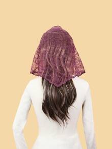 1pc Women's Vintage Rose Flower Ruffle Edge Triangular Scarf Shawl, Fashion Soft Breathable Scarf, Women's Elegant Outdoor Decorative Headscarf, Church Wedding Veil, Graceful Gift