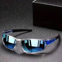 Punk Futuristic Fashion Large Frame Sunglasses, Colorblock, Suitable For Sports, Commuting, Fishing, Unisex, All Seasons